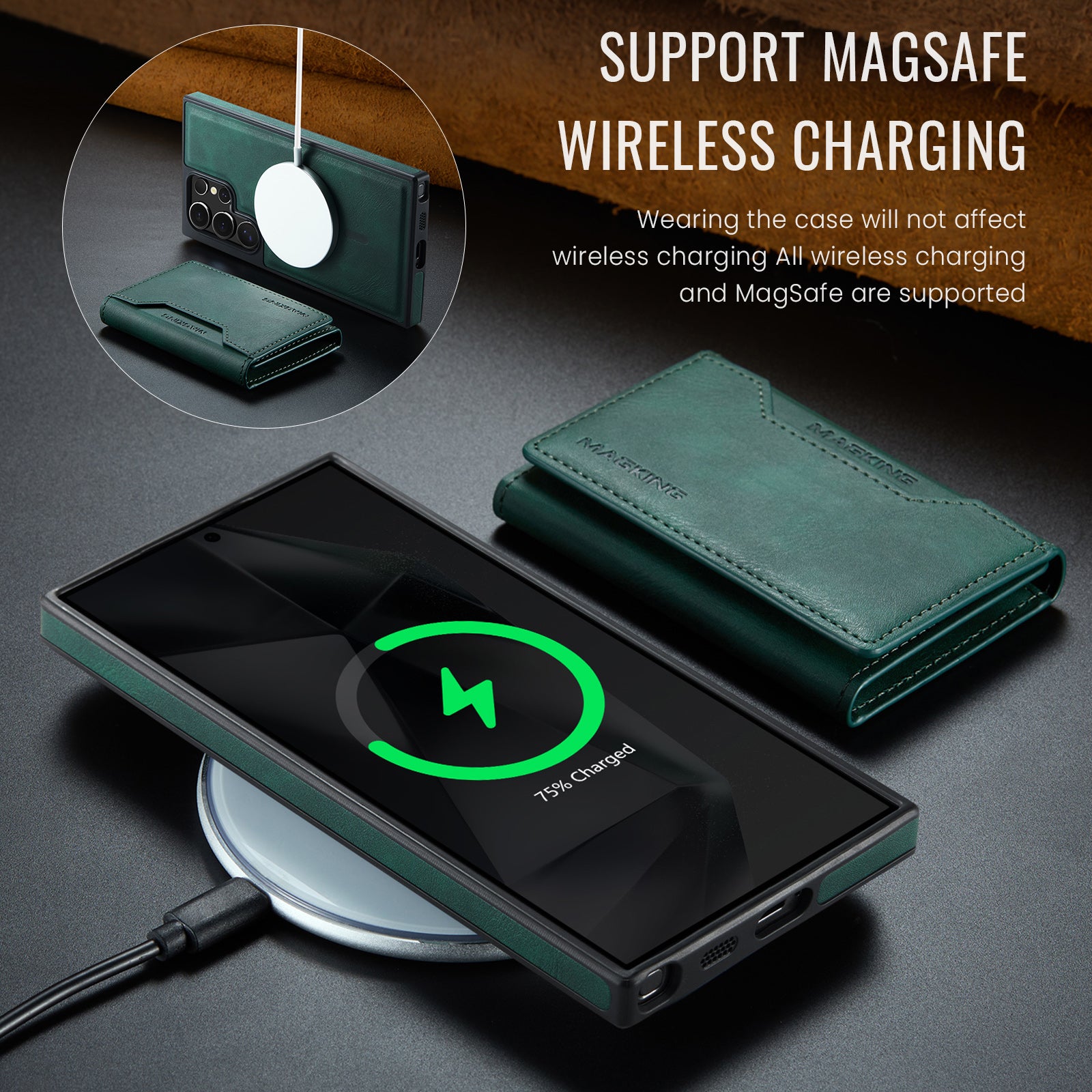 Samsung Galaxy S26 Ultra DG.Ming MagSafe Wallet Case [Green]