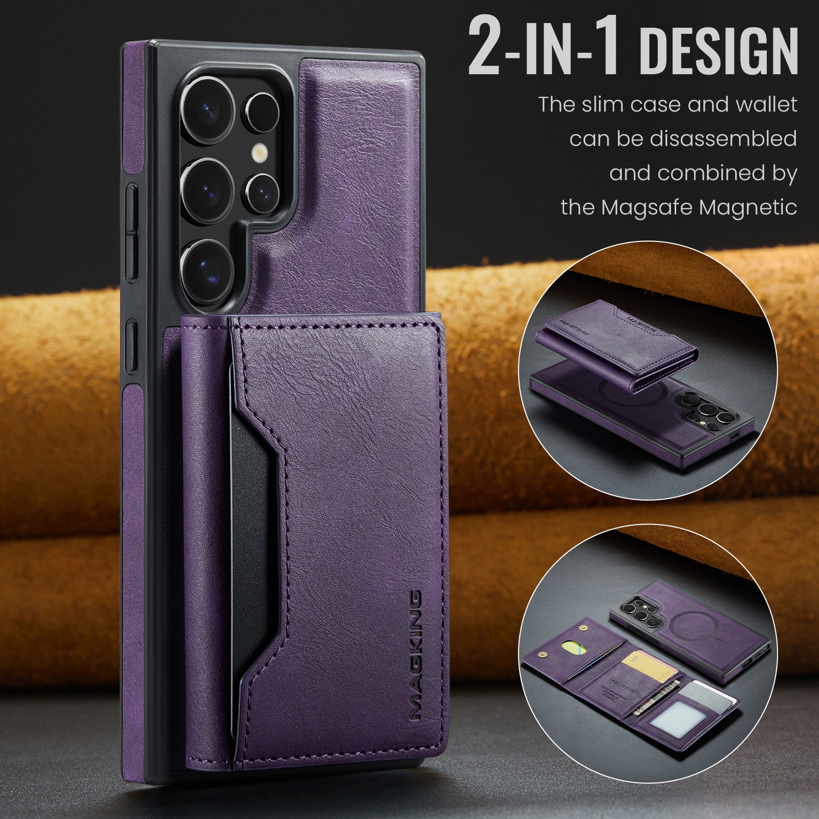 Samsung Galaxy S26 Ultra DG.Ming MagSafe Wallet Case [Purple]