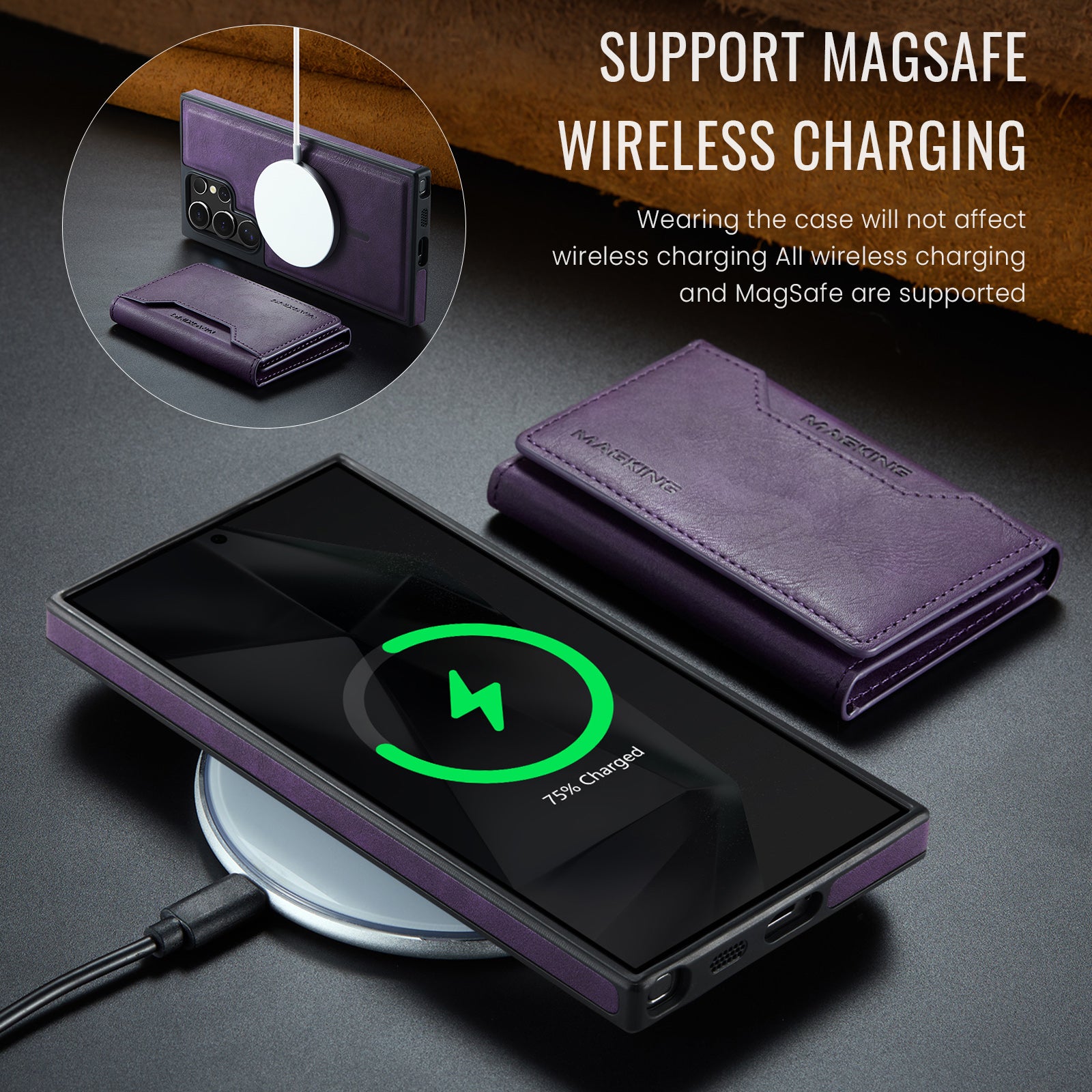 Samsung Galaxy S26 Ultra DG.Ming MagSafe Wallet Case [Purple]