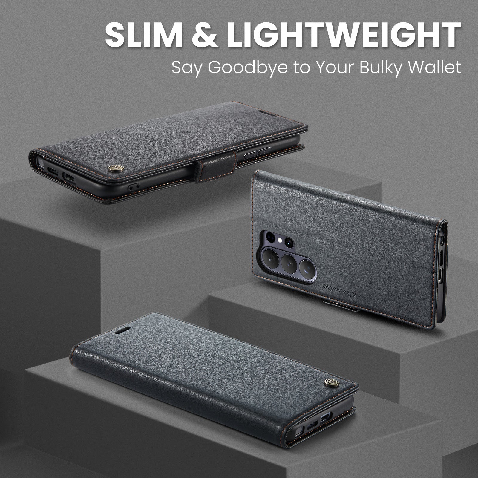 Samsung Galaxy S26 Ultra CaseMe Retro Wallet Case [Black]