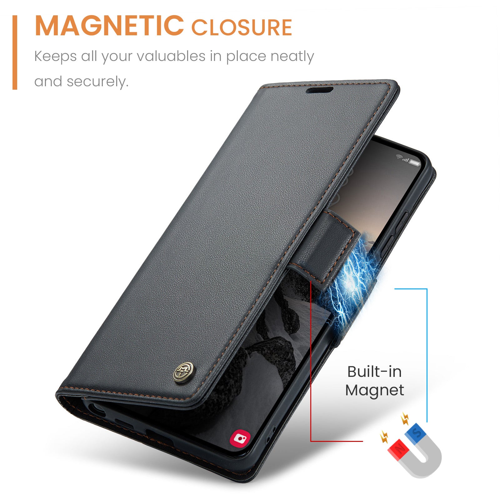 Samsung Galaxy S26 Ultra CaseMe Retro Wallet Case [Black]