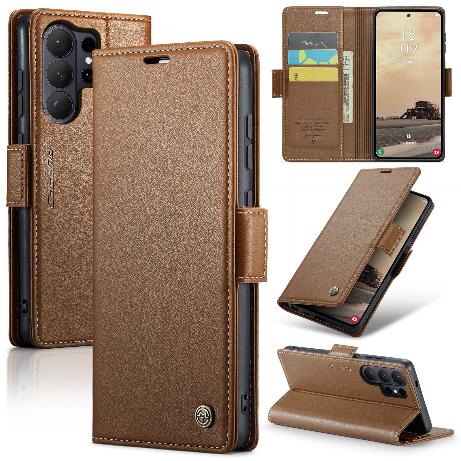 Samsung Galaxy S26 Ultra CaseMe Retro Wallet Case [Brown]