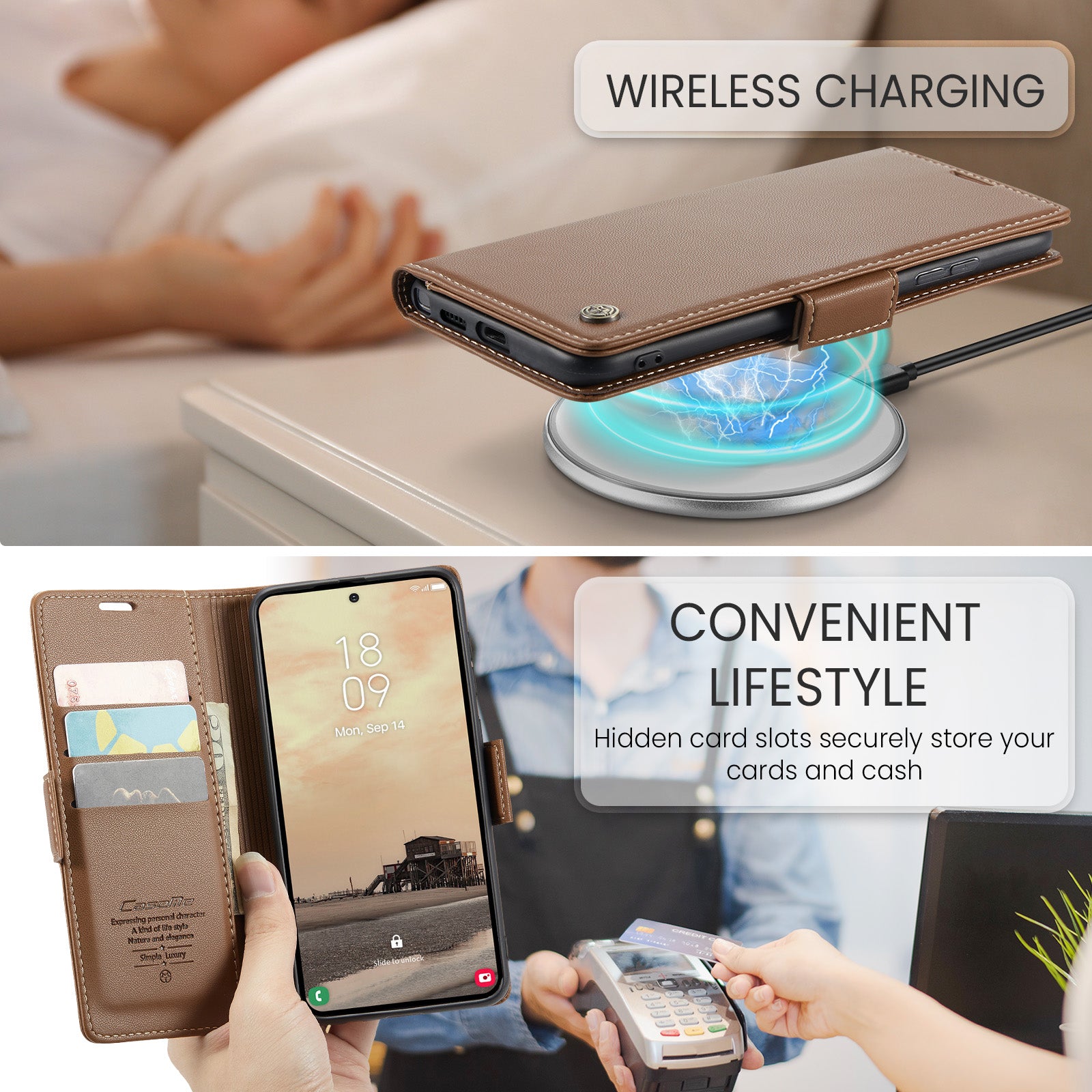 Samsung Galaxy S26 Ultra CaseMe Retro Wallet Case [Brown]