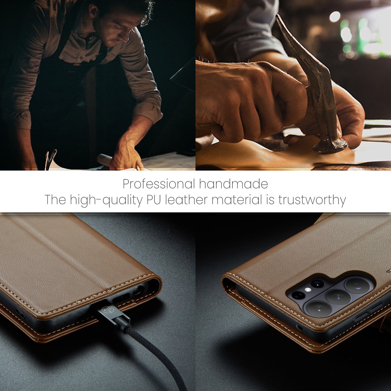 Samsung Galaxy S26 Ultra CaseMe Retro Wallet Case [Brown]