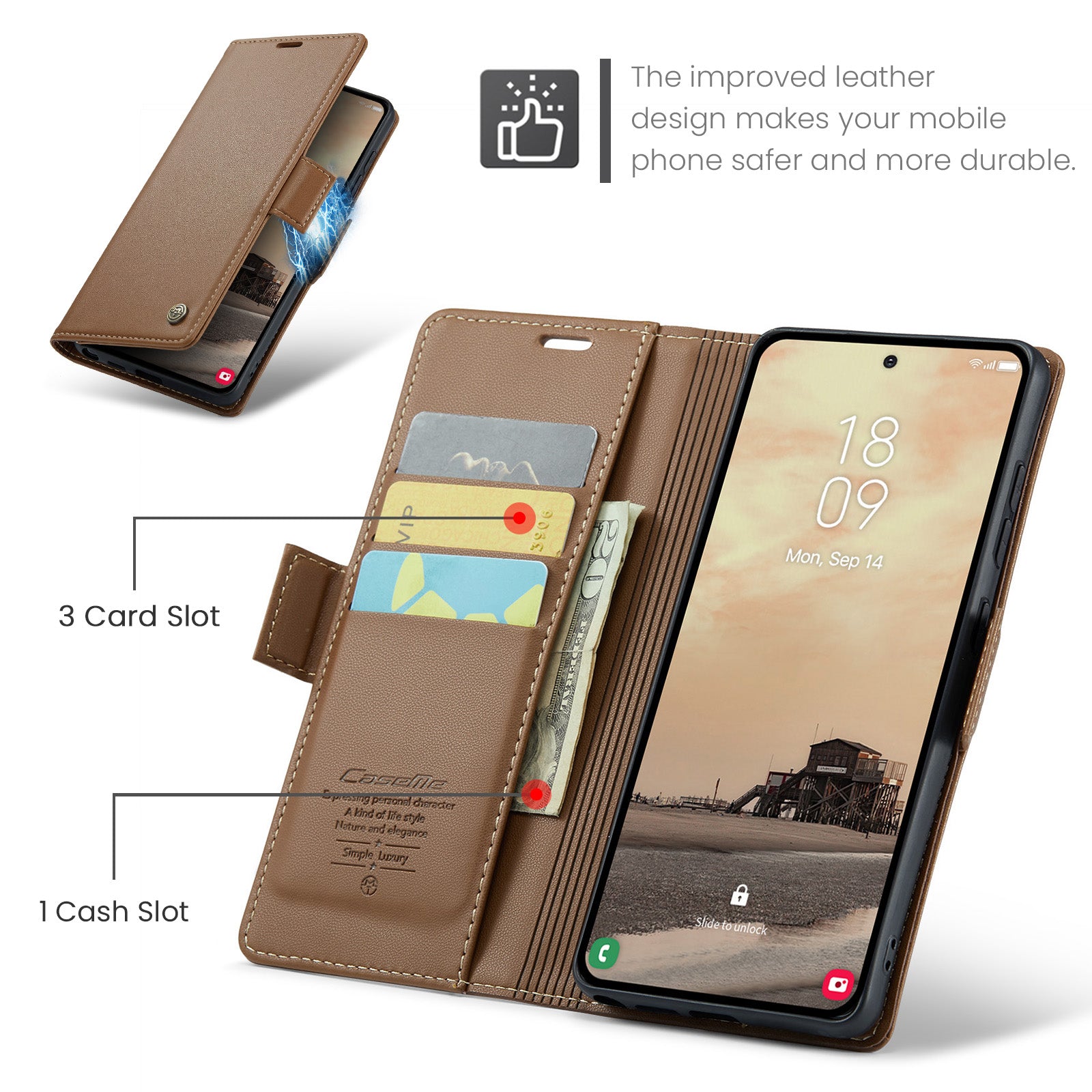 Samsung Galaxy S26 Ultra CaseMe Retro Wallet Case [Brown]