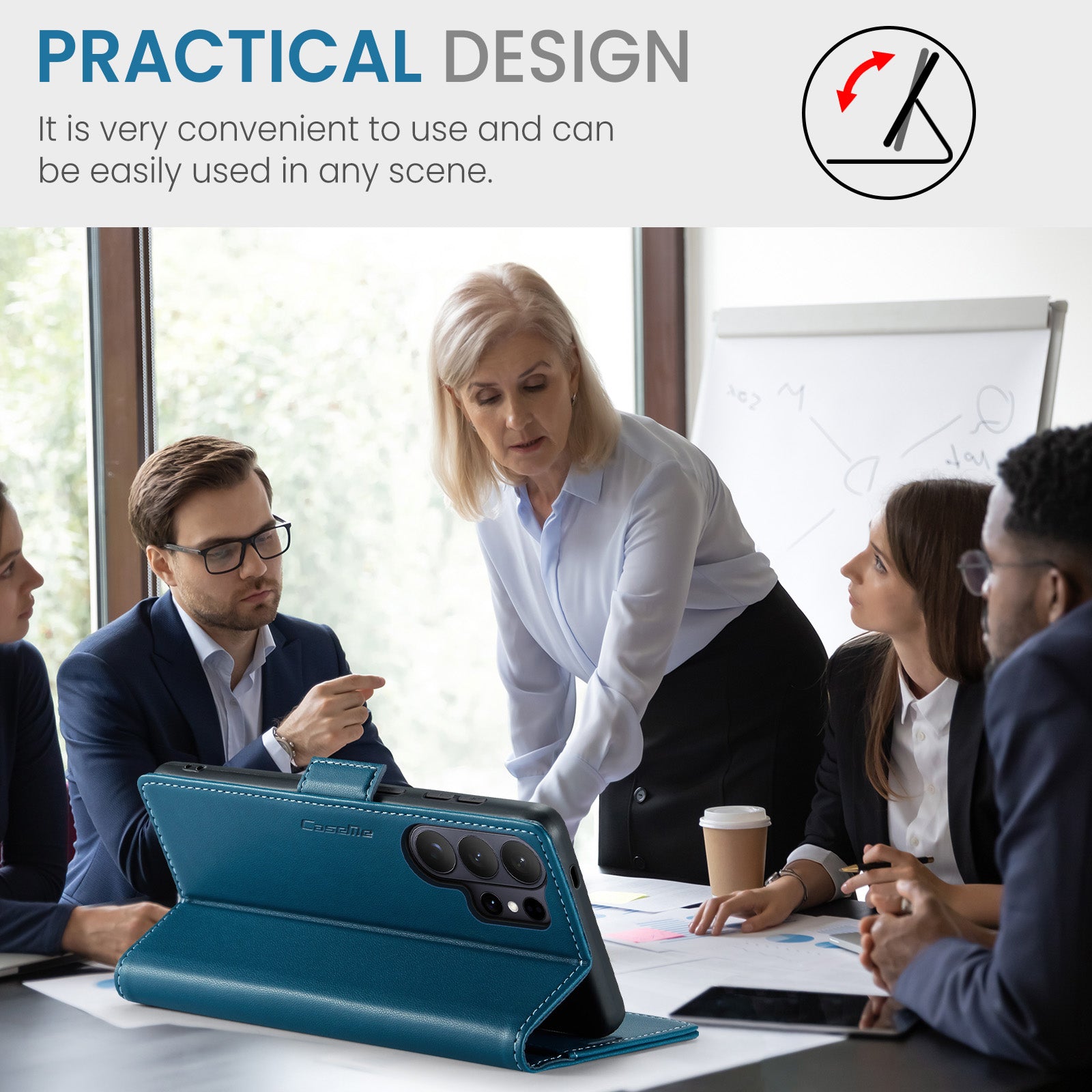 Samsung Galaxy S26 Ultra CaseMe Retro Wallet Case [Navy]