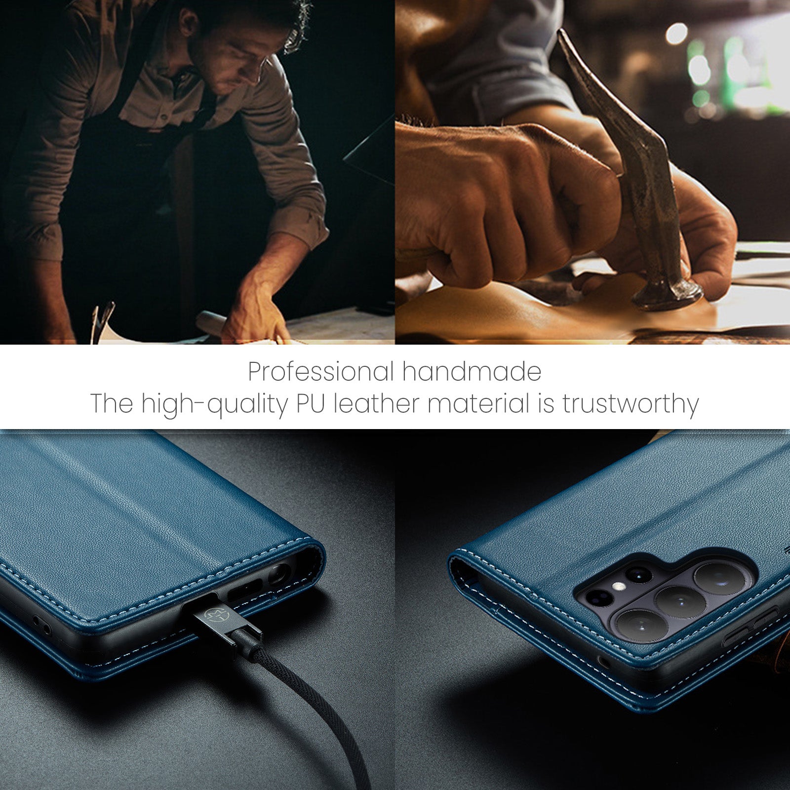 Samsung Galaxy S26 Ultra CaseMe Retro Wallet Case [Navy]