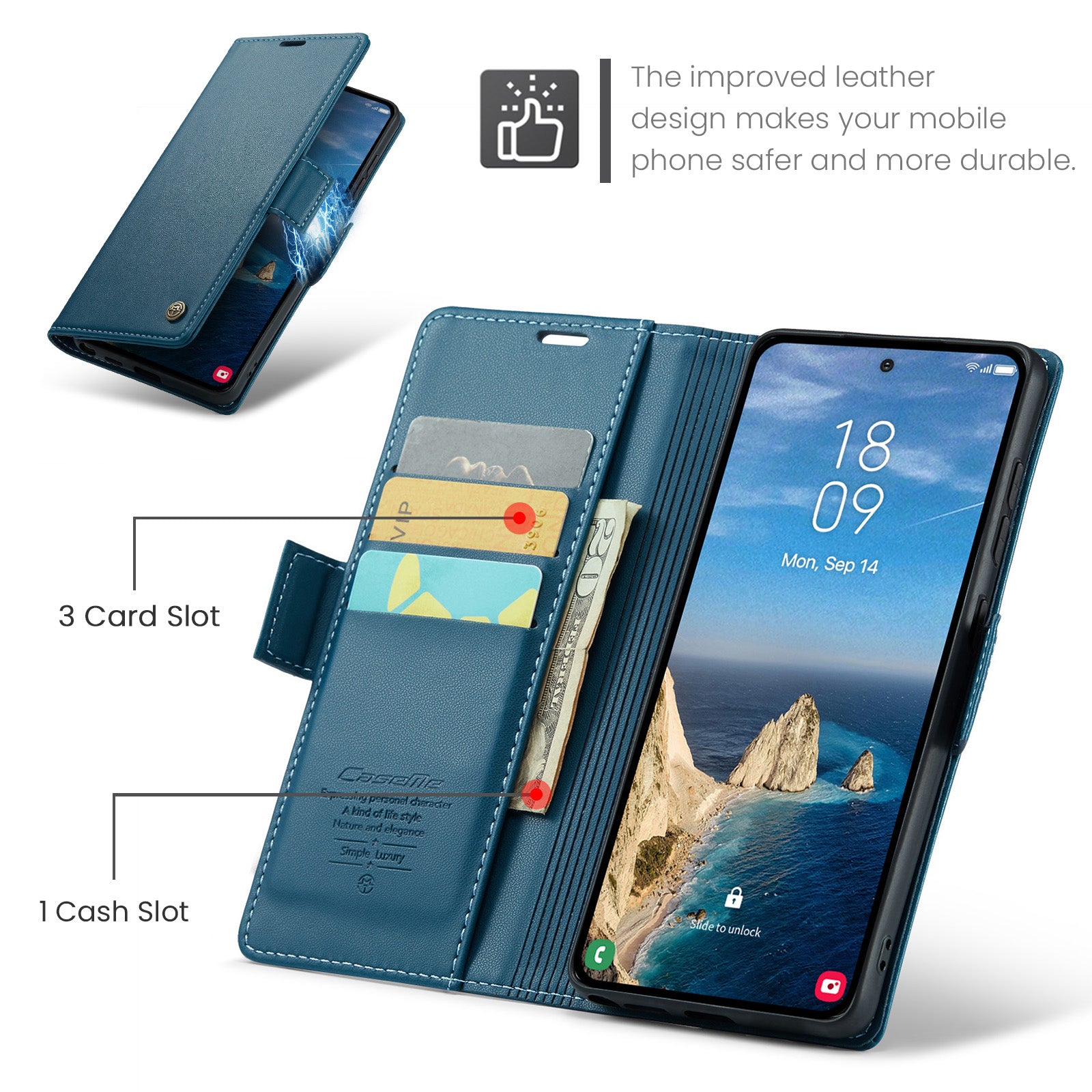 Samsung Galaxy S26 Ultra CaseMe Retro Wallet Case [Navy]