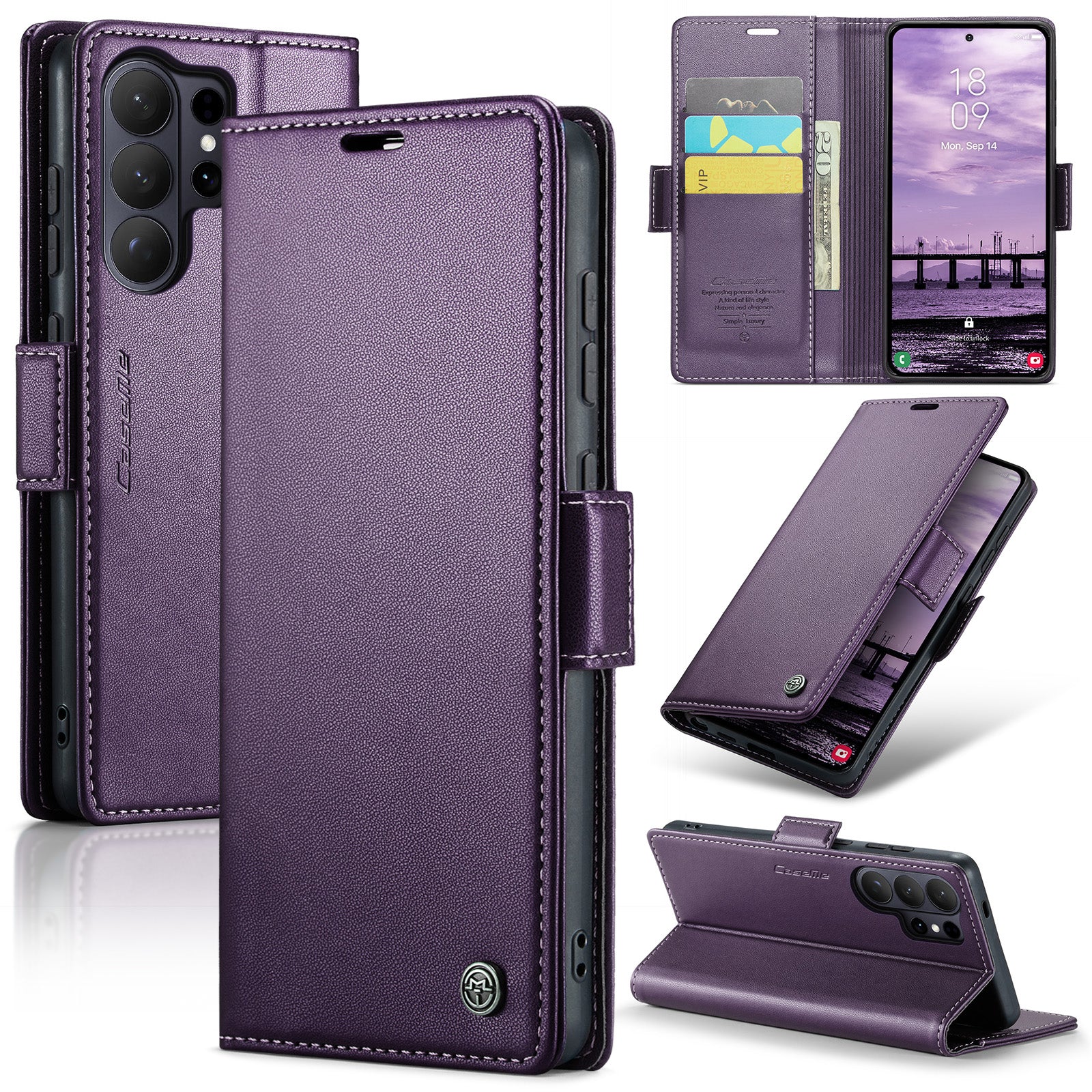 Samsung Galaxy S26 Ultra CaseMe Retro Wallet Case [Purple]
