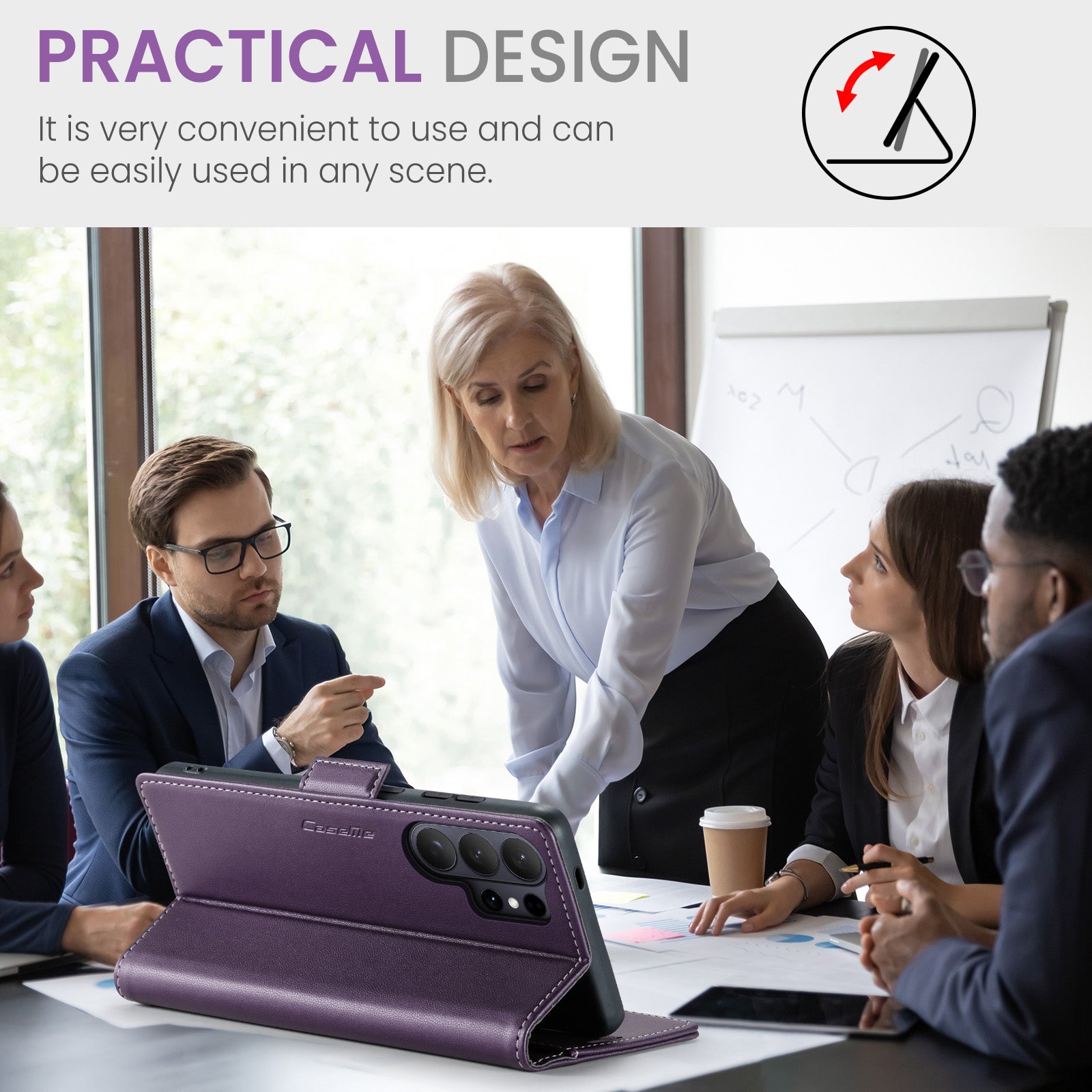 Samsung Galaxy S26 Ultra CaseMe Retro Wallet Case [Purple]