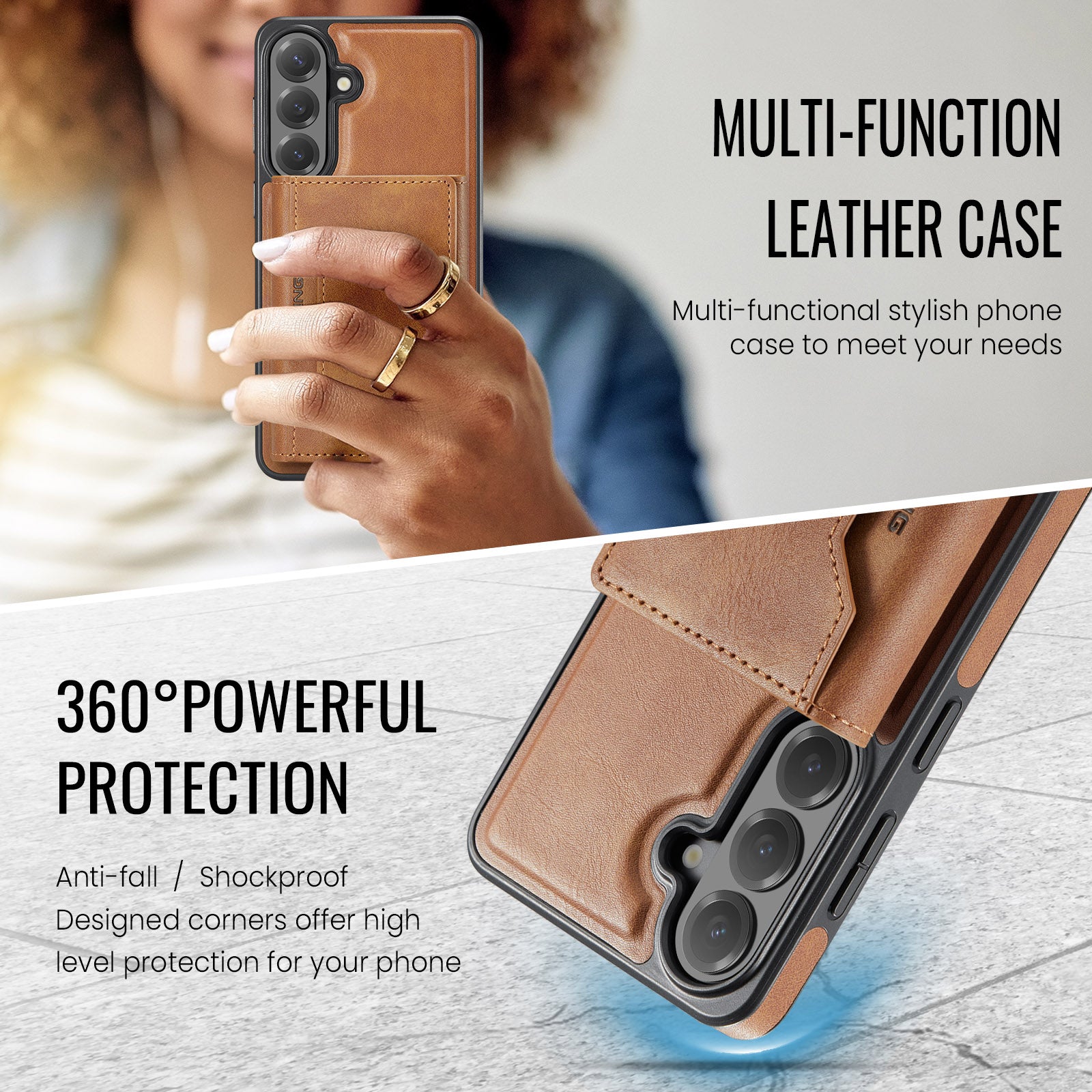 Samsung Galaxy S26 FE DG.MING MagSafe Detachable Wallet Case [Brown]