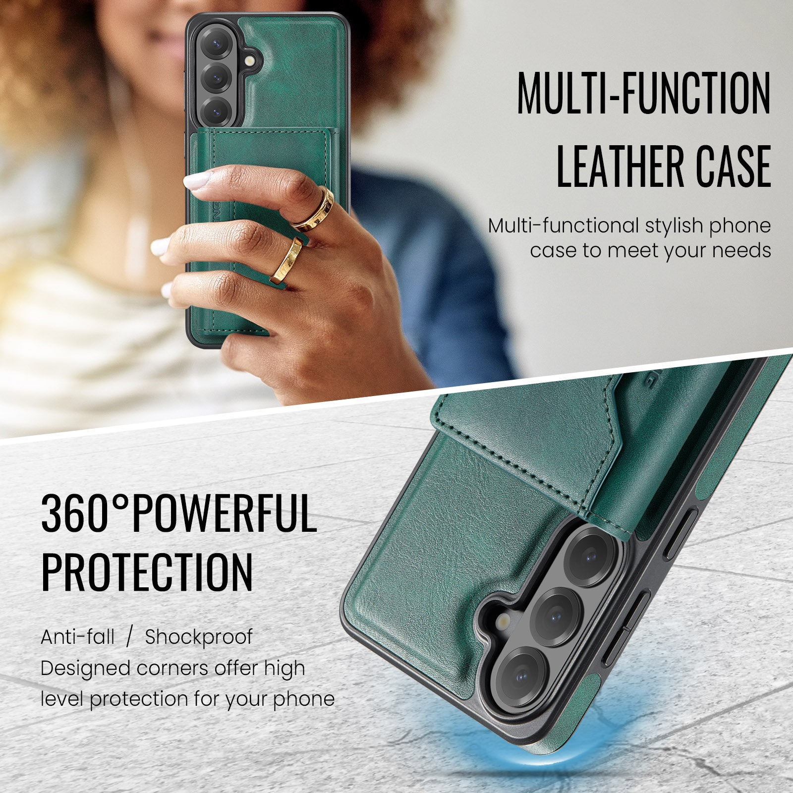 Samsung Galaxy S26 FE DG.MING MagSafe Detachable Wallet Case [Green]