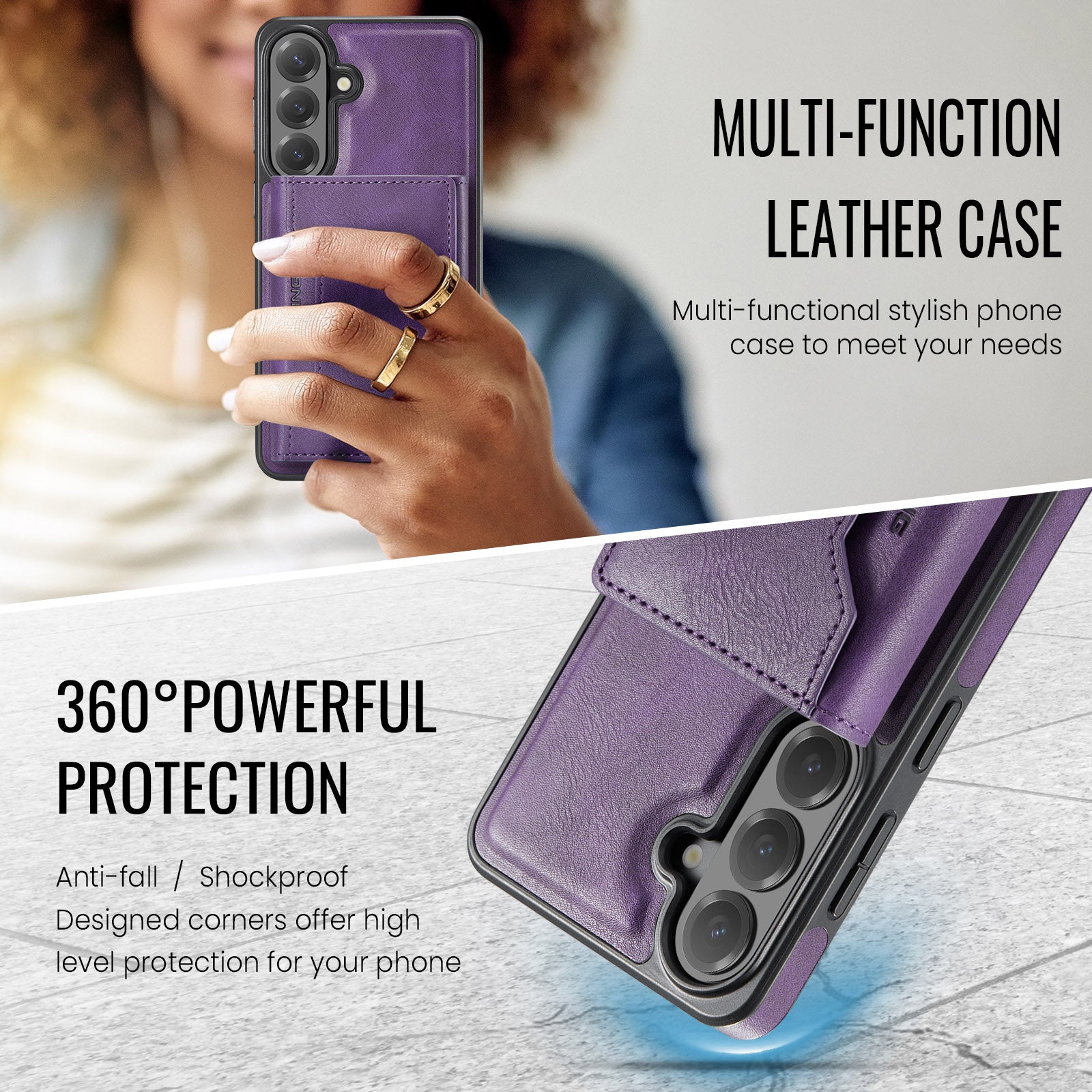 Samsung Galaxy S26 FE DG.MING MagSafe Detachable Wallet Case [Purple]