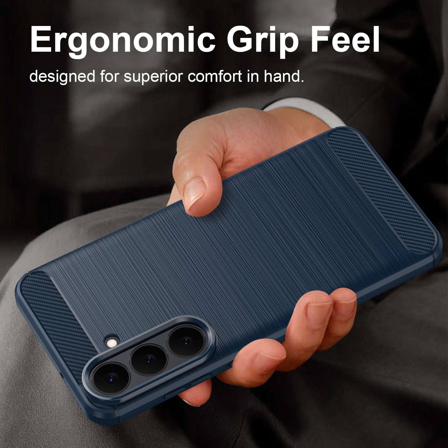 Samsung Galaxy S26FE Carbon Fibre TPU Case Slim Shockproof Cover Navy