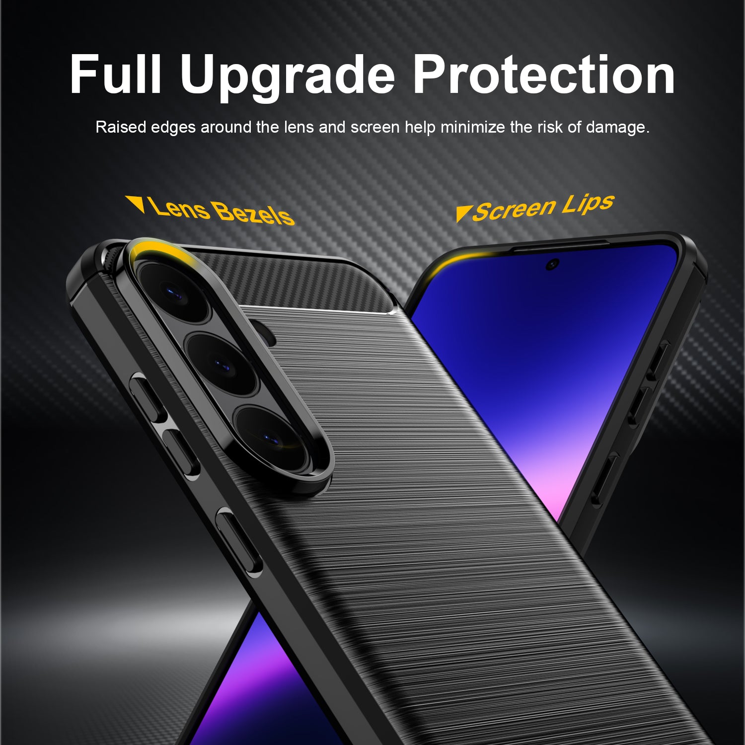 Samsung Galaxy S26FE Carbon Fibre TPU Case Slim Shockproof Cover Black