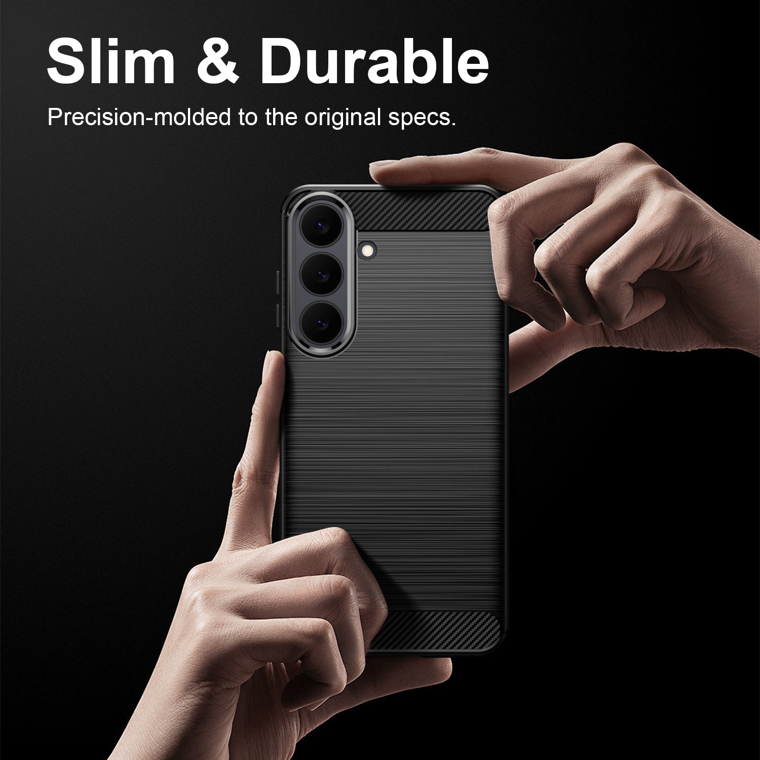 Samsung Galaxy S26FE Carbon Fibre TPU Case Slim Shockproof Cover Black