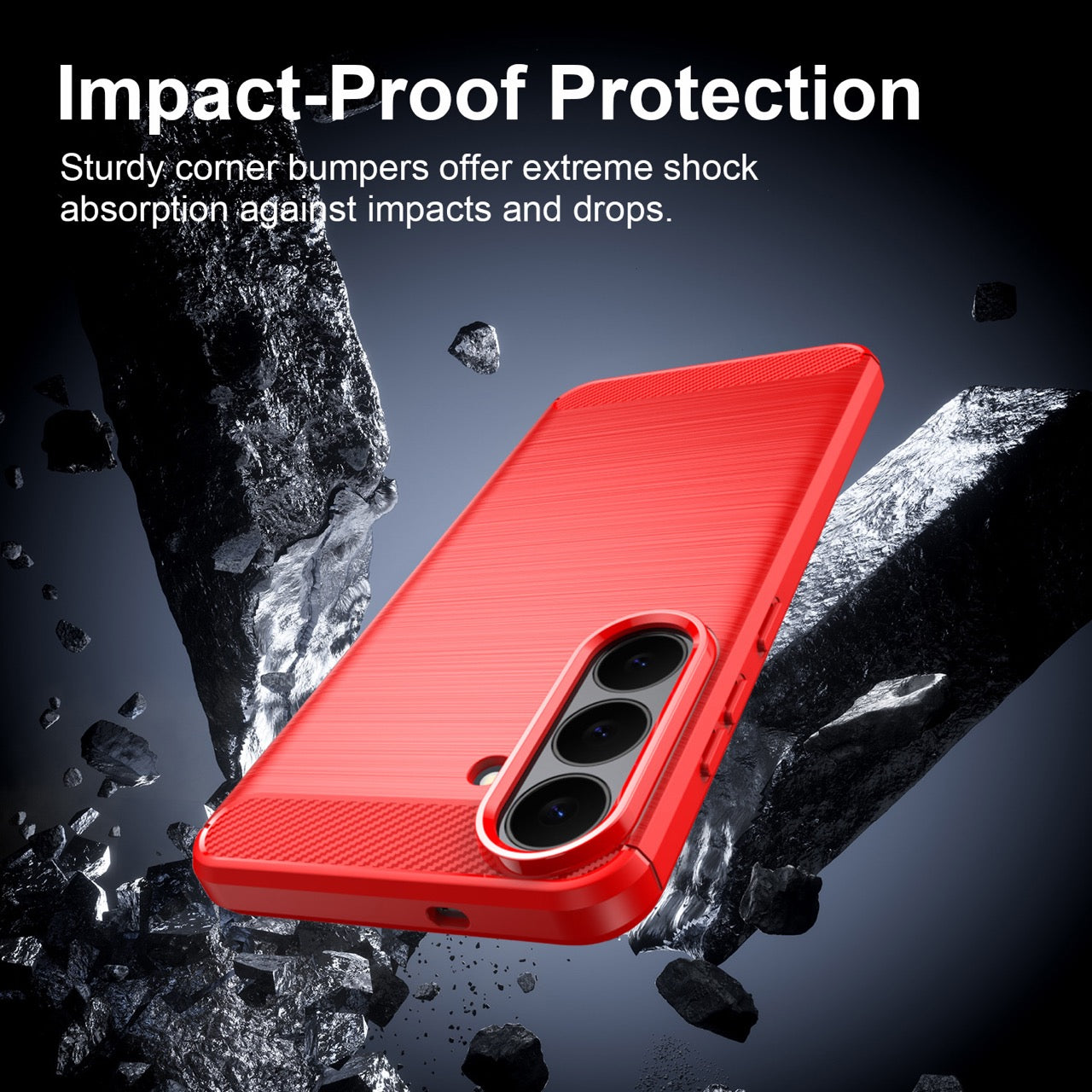 Samsung Galaxy S26FE Carbon Fibre TPU Case Slim Shockproof Cover Red