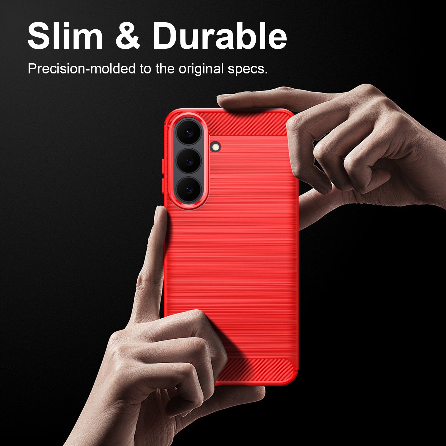 Samsung Galaxy S26FE Carbon Fibre TPU Case Slim Shockproof Cover Red