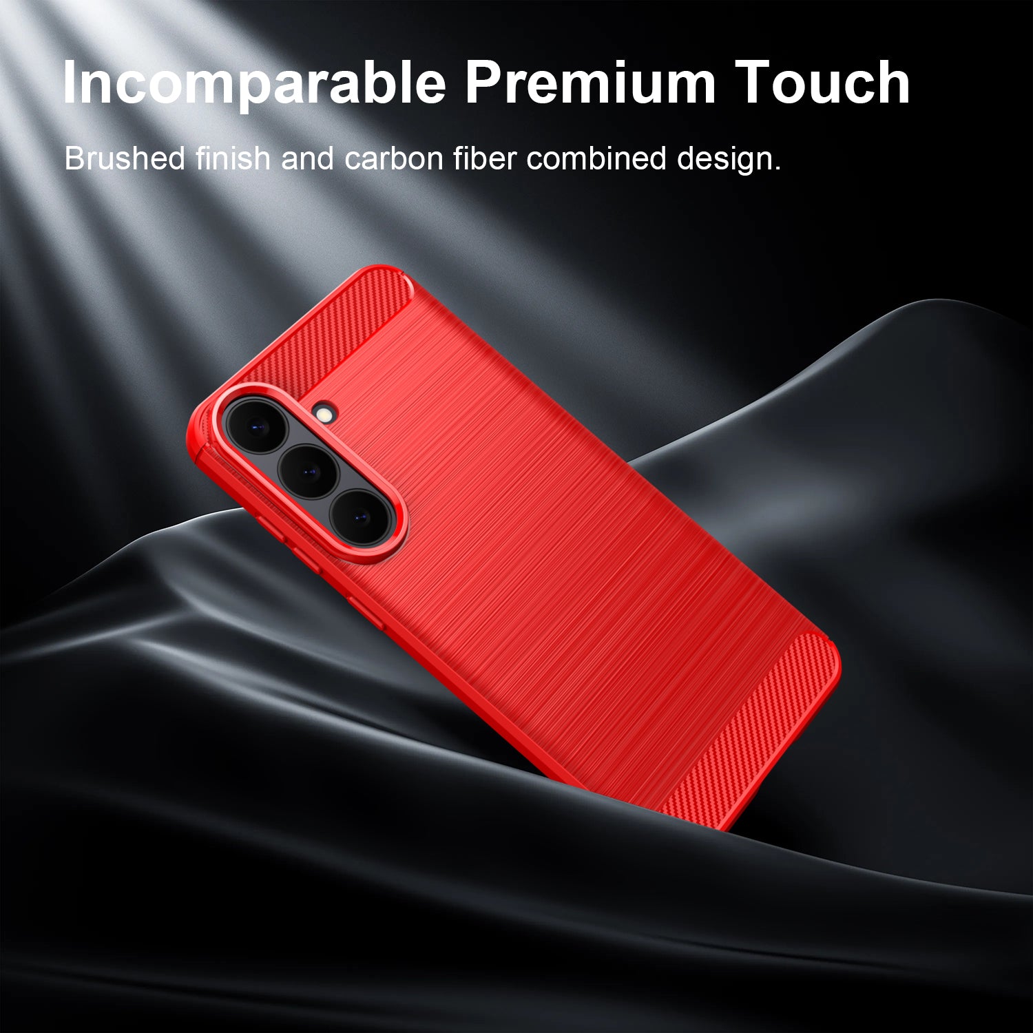 Samsung Galaxy S26FE Carbon Fibre TPU Case Slim Shockproof Cover Red