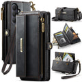 Samsung Galaxy S26FE Crossbody Case with Strap, Card Slots & Zipper Pocket [Black] - Black
