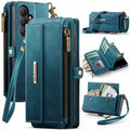 Samsung Galaxy S26FE Crossbody Case with Strap, Card Slots & Zipper Pocket [Teal] - Teal