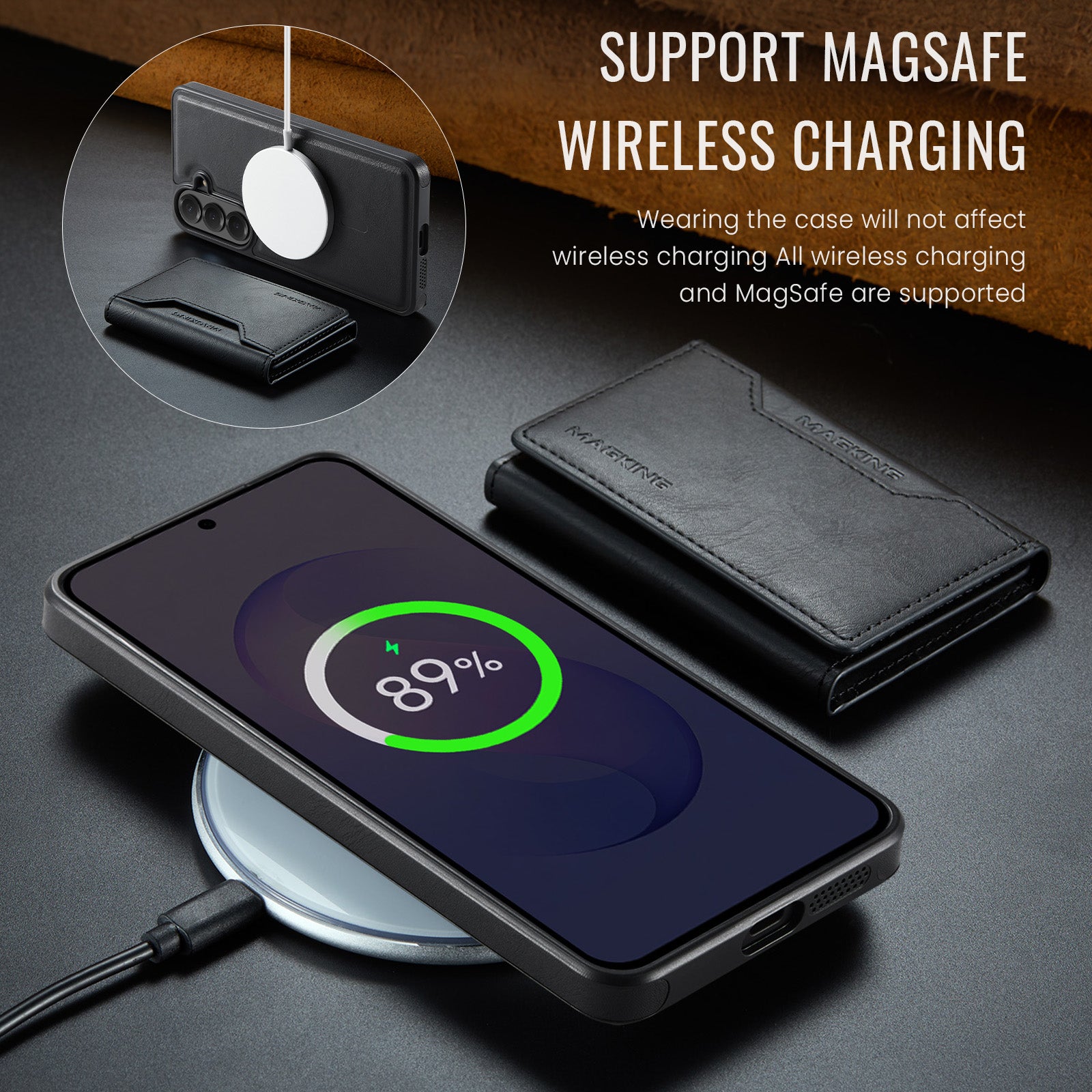 Samsung Galaxy S26 FE DG.MING MagSafe Detachable Wallet Case [Black]