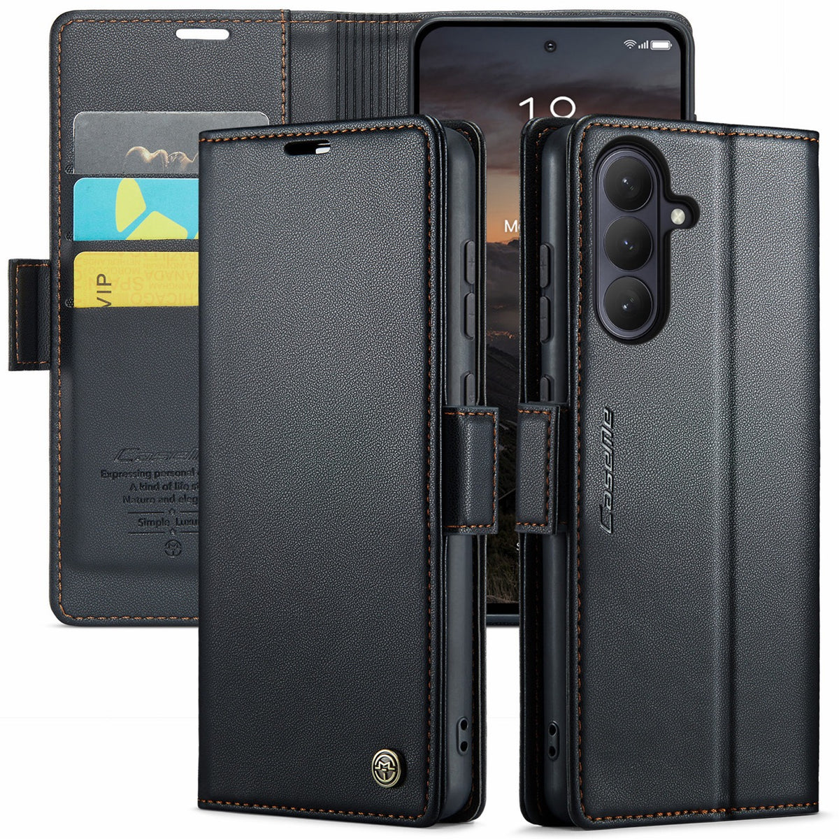 Samsung Galaxy S26FE CaseMe Retro Wallet Case [Black]