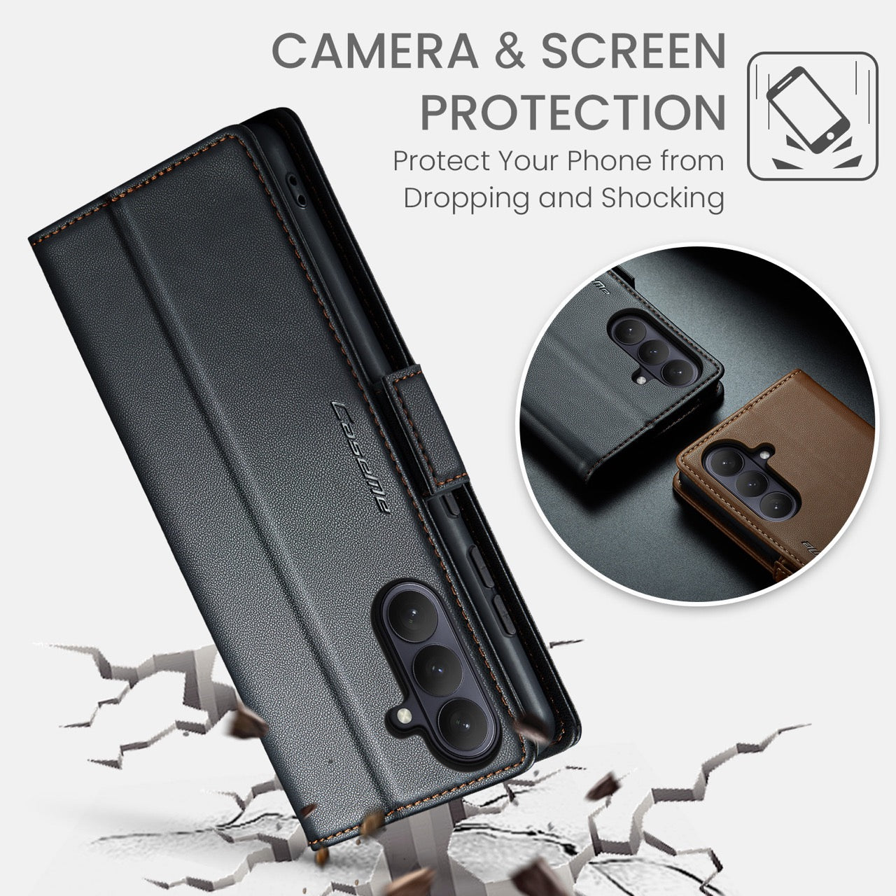 Samsung Galaxy S26FE CaseMe Retro Wallet Case [Black]