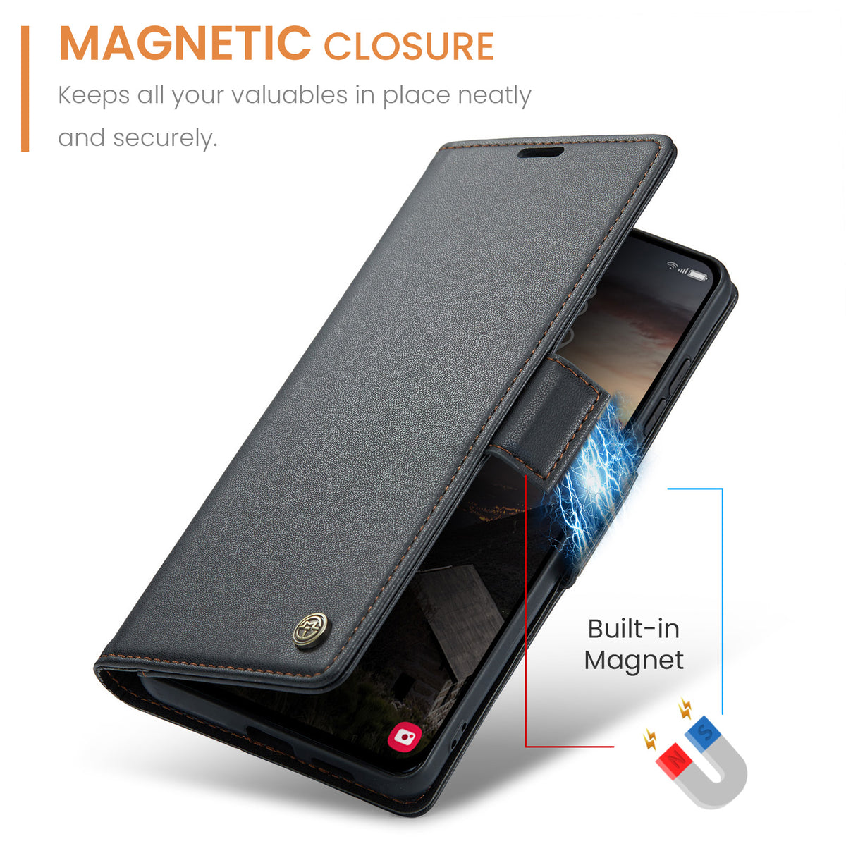 Samsung Galaxy S26FE CaseMe Retro Wallet Case [Black]
