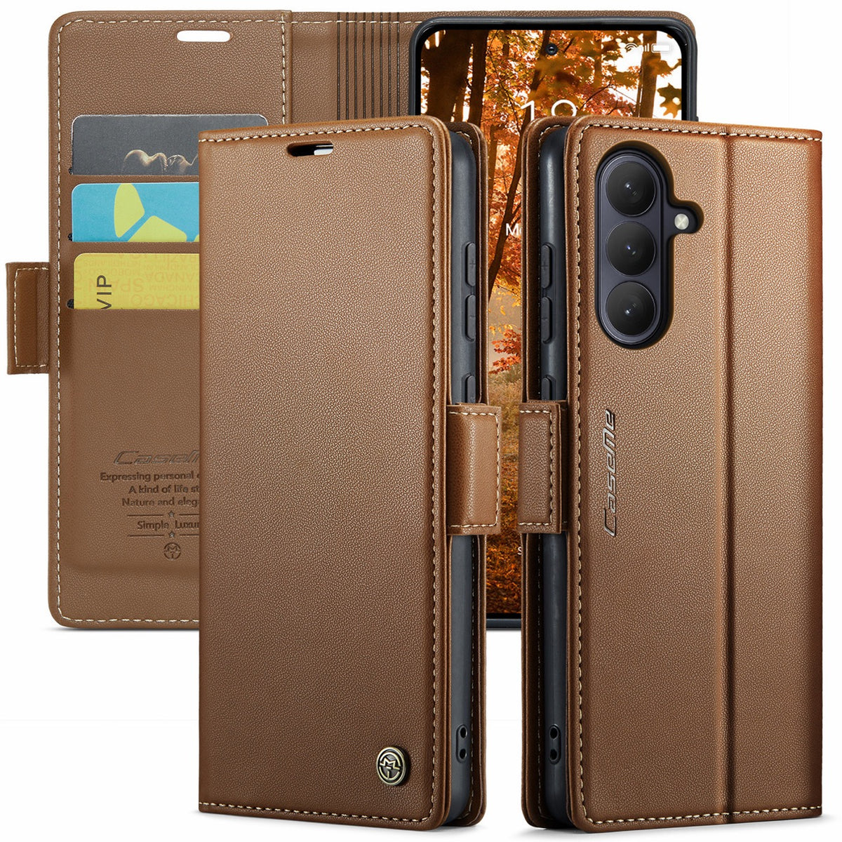 Samsung Galaxy S26FE CaseMe Retro Wallet Case [Brown]