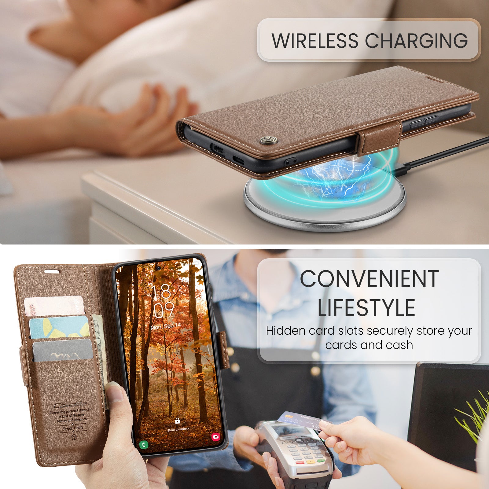 Samsung Galaxy S26FE CaseMe Retro Wallet Case [Brown]