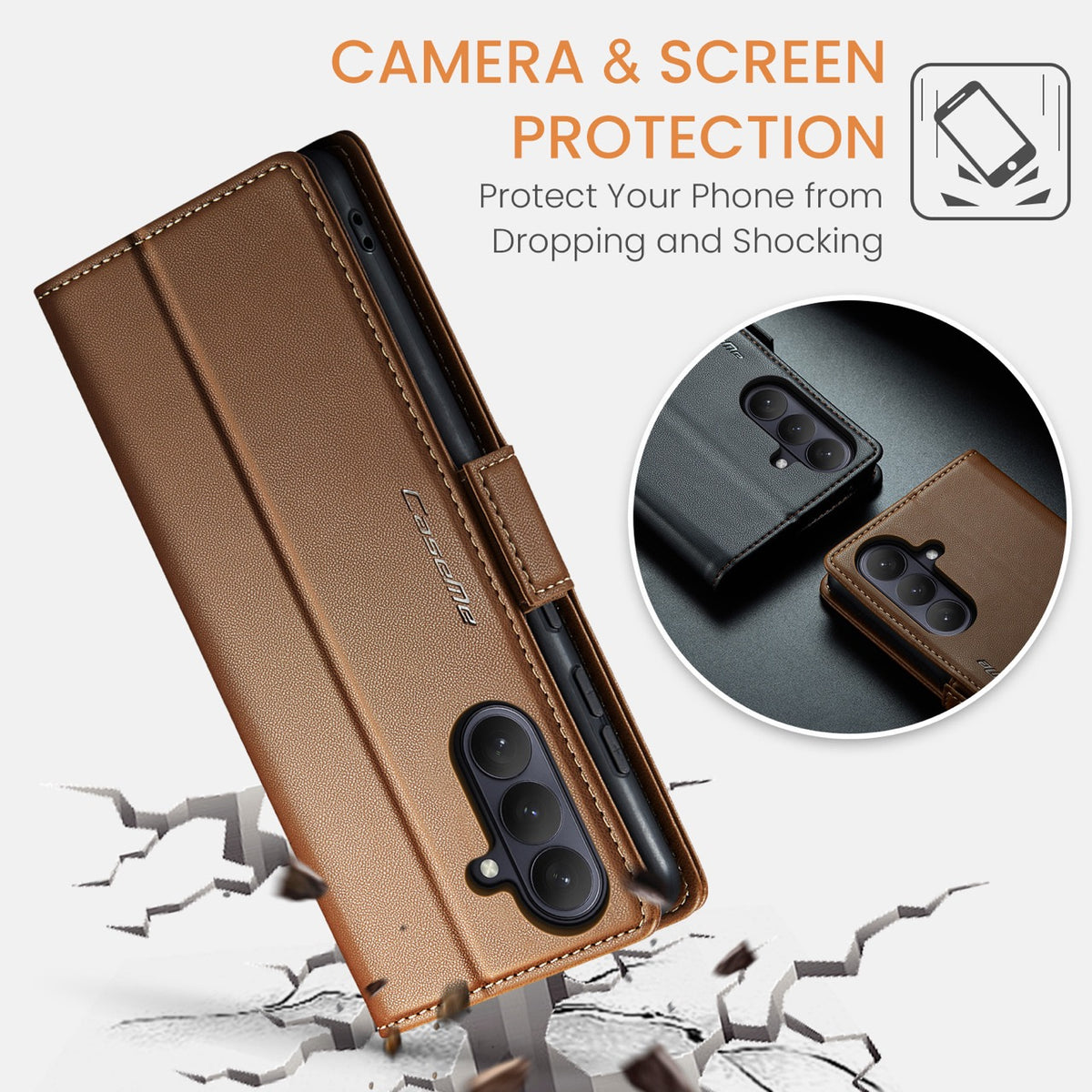 Samsung Galaxy S26FE CaseMe Retro Wallet Case [Brown]
