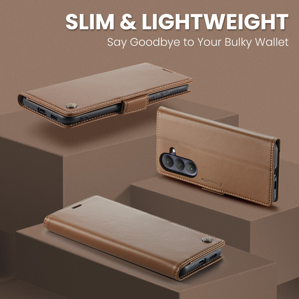 Samsung Galaxy S26FE CaseMe Retro Wallet Case [Brown]