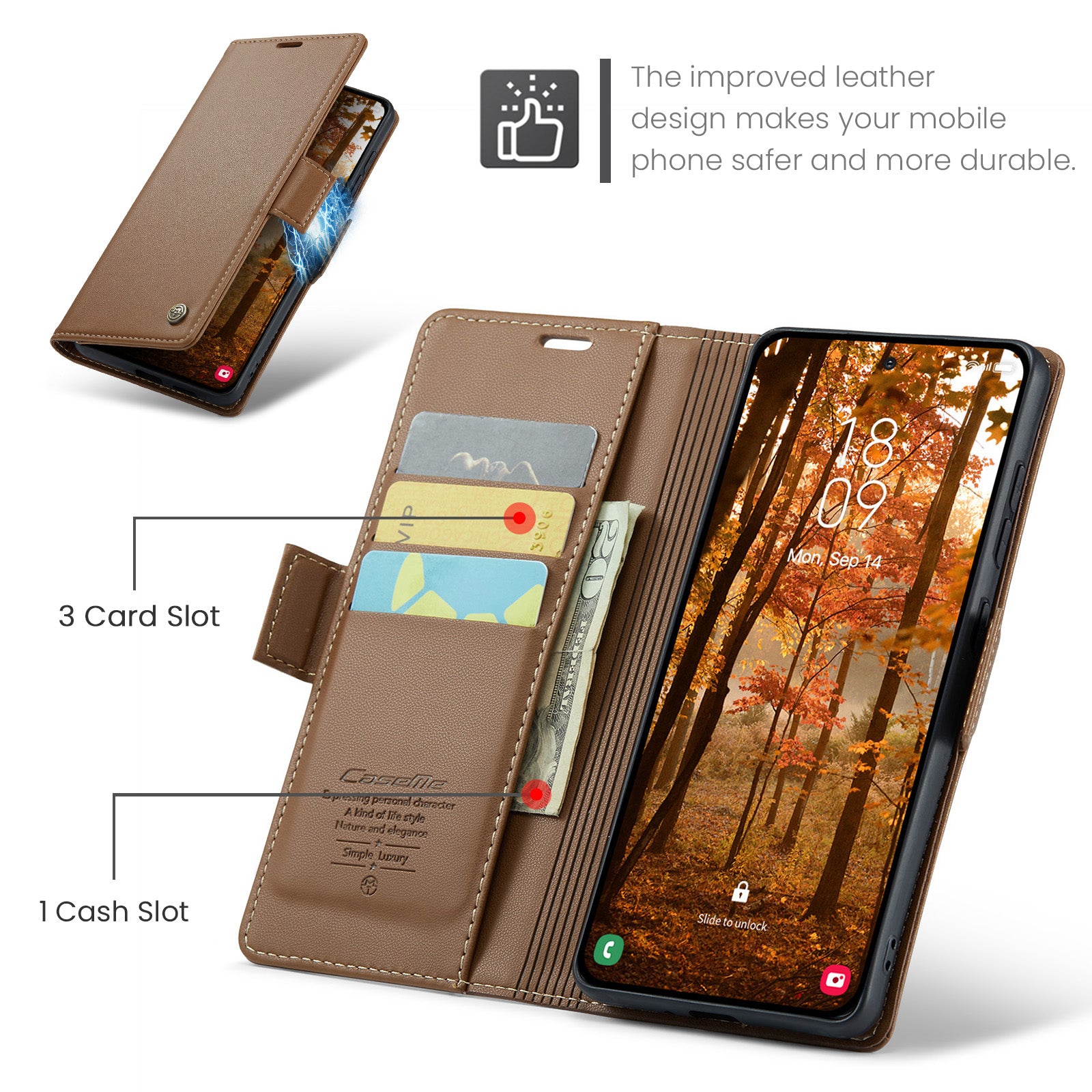 Samsung Galaxy S26FE CaseMe Retro Wallet Case [Brown]