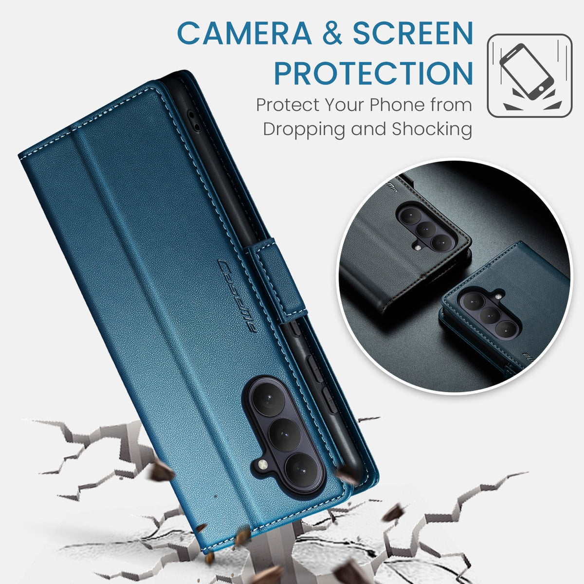 Samsung Galaxy S26FE CaseMe Retro Wallet Case [Navy]