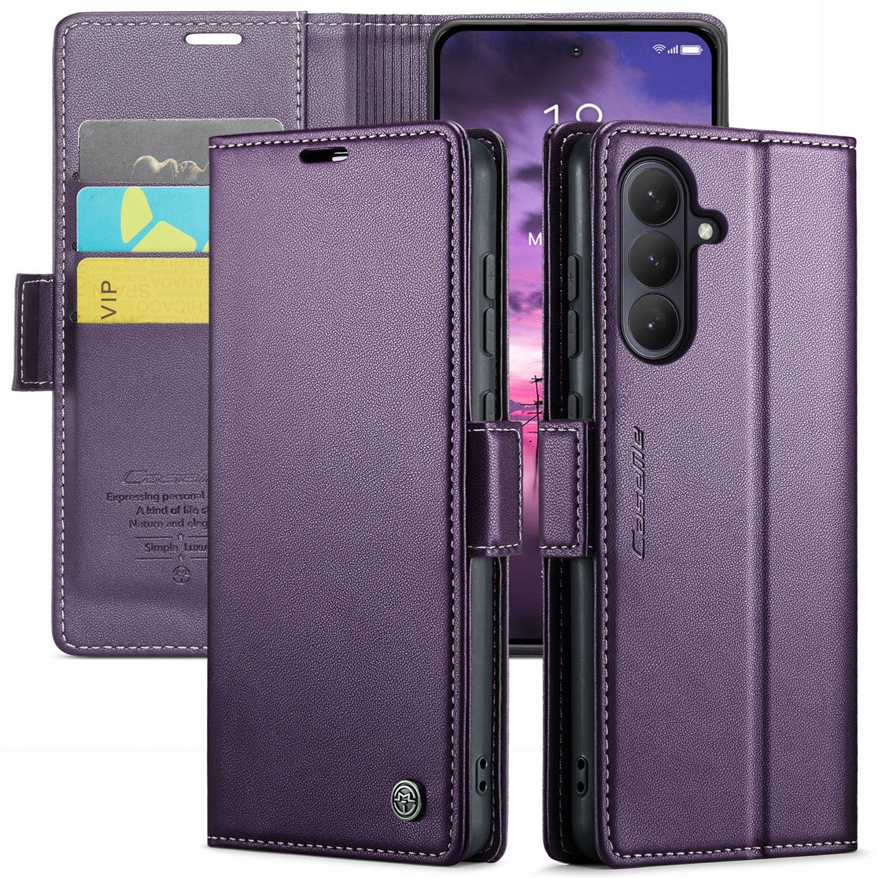 Samsung Galaxy S26FE CaseMe Retro Wallet Case [Purple]