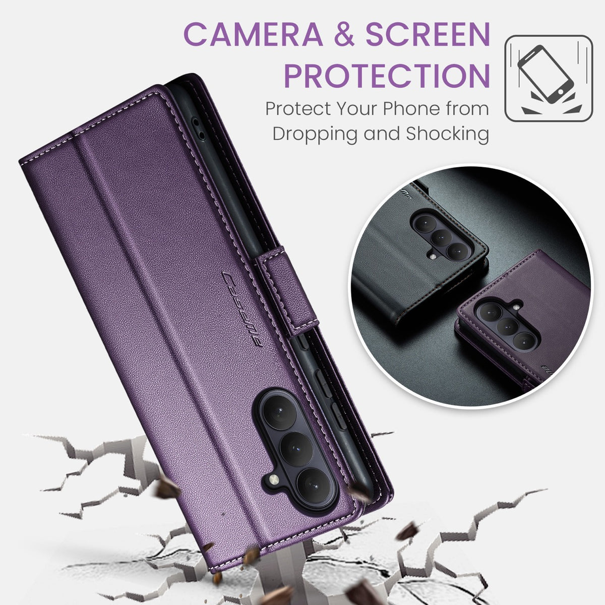 Samsung Galaxy S26FE CaseMe Retro Wallet Case [Purple]