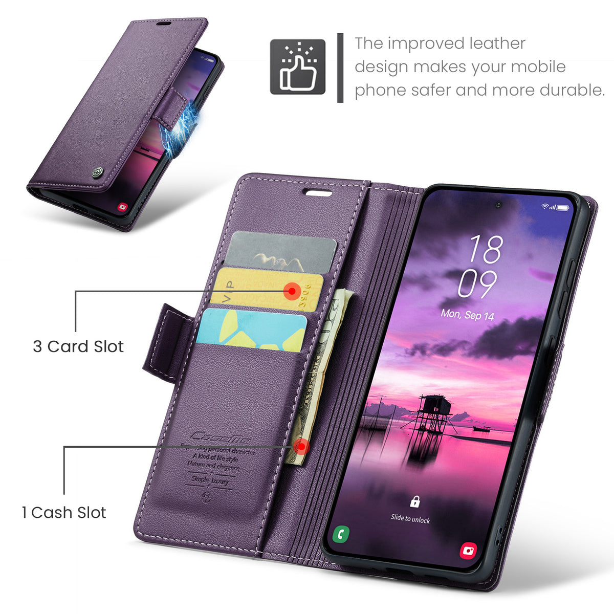 Samsung Galaxy S26FE CaseMe Retro Wallet Case [Purple]