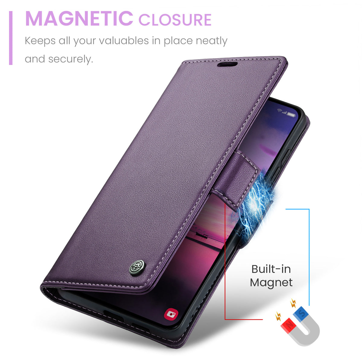 Samsung Galaxy S26FE CaseMe Retro Wallet Case [Purple]