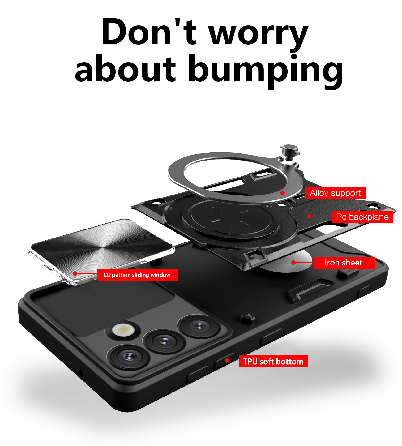 Samsung Galaxy S26FE Ring Kickstand Case w/ Camera Cover [Navy]