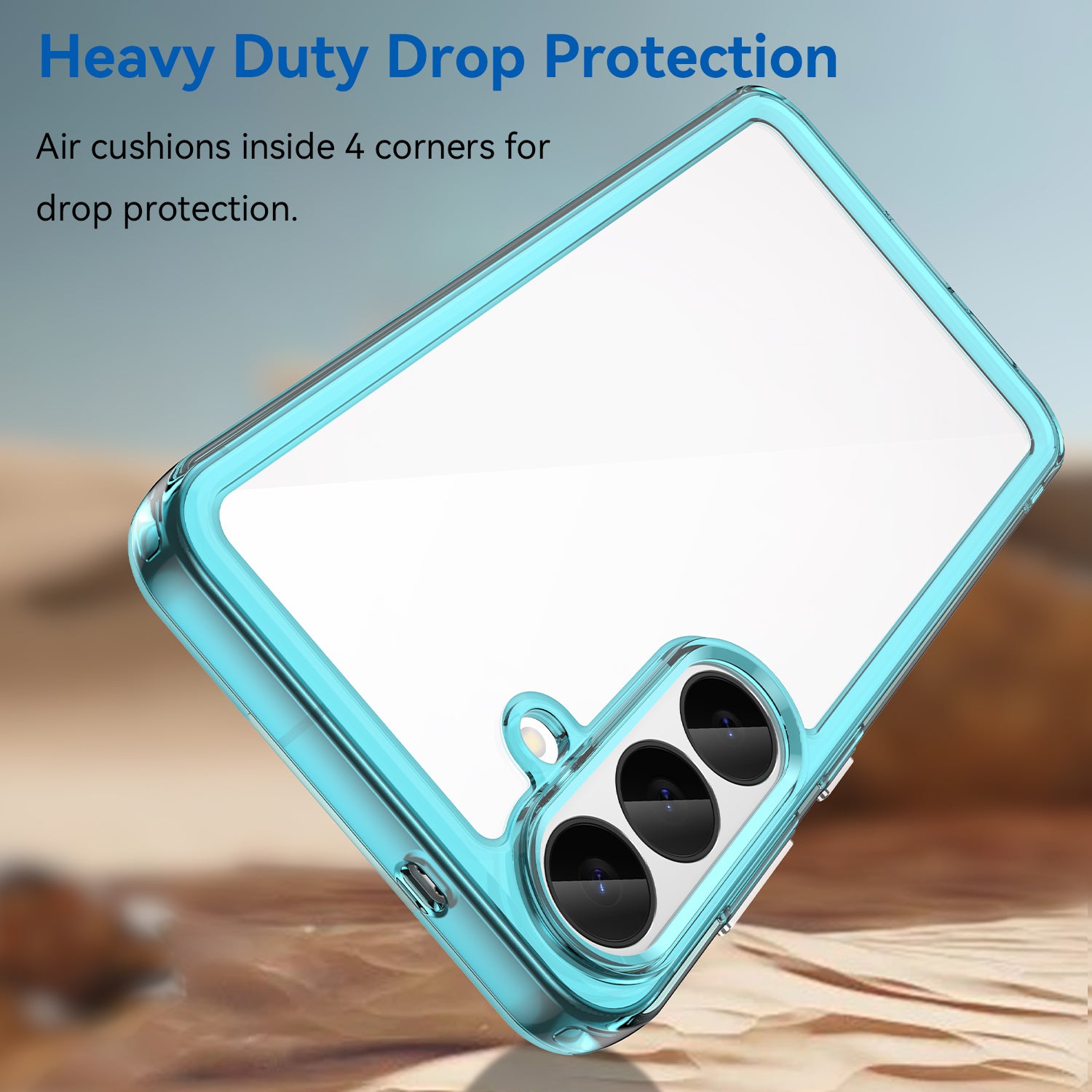 Samsung Galaxy S26FE Soft TPU Bumper Shockproof Cover Case [Clear Blue]