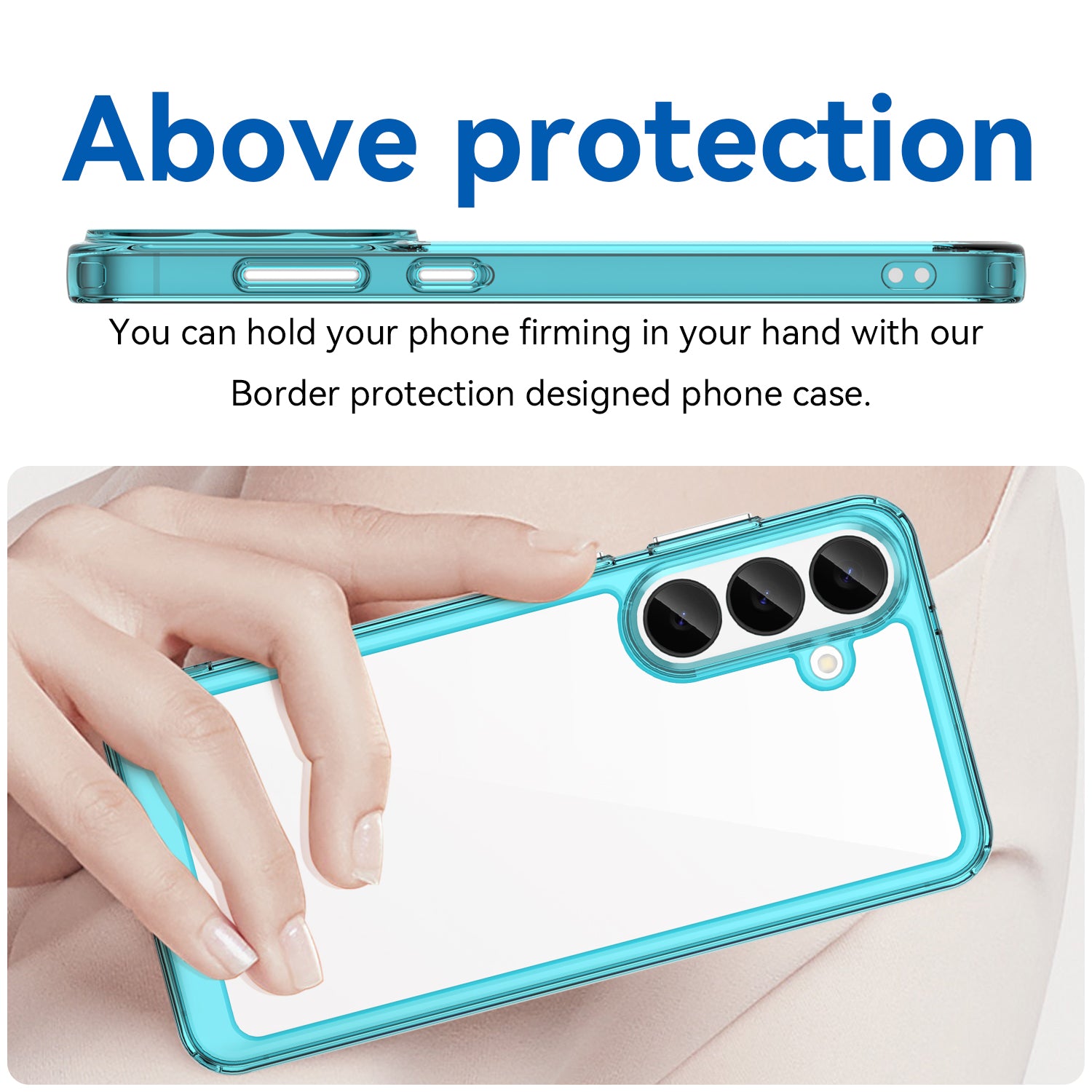Samsung Galaxy S26FE Soft TPU Bumper Shockproof Cover Case [Clear Blue]