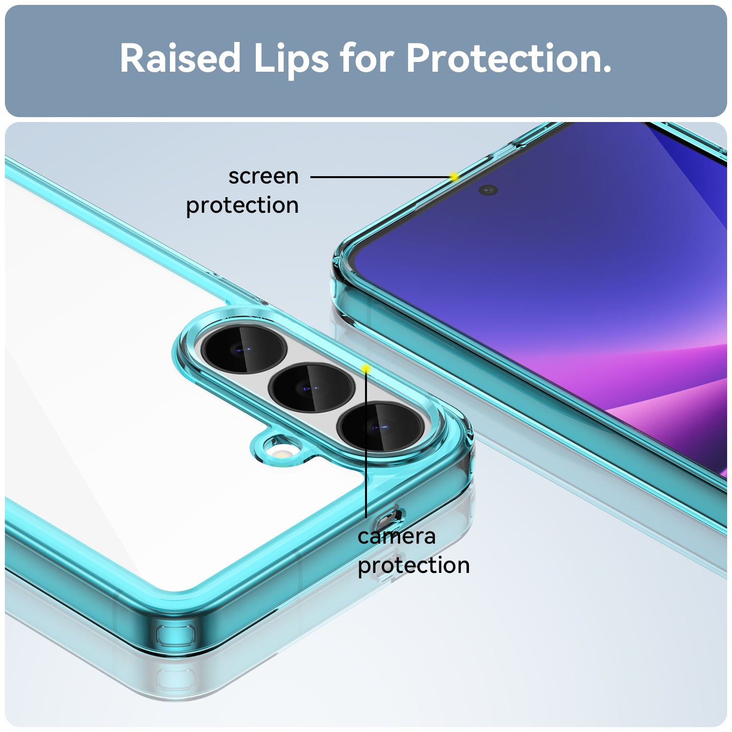 Samsung Galaxy S26FE Soft TPU Bumper Shockproof Cover Case [Clear Blue]
