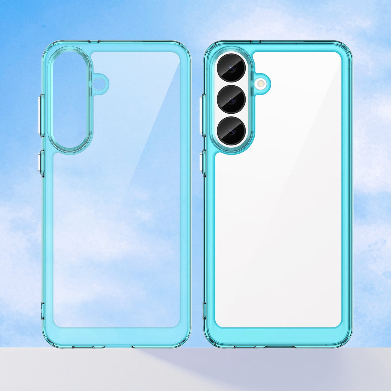 Samsung Galaxy S26FE Soft TPU Bumper Shockproof Cover Case [Clear Blue]