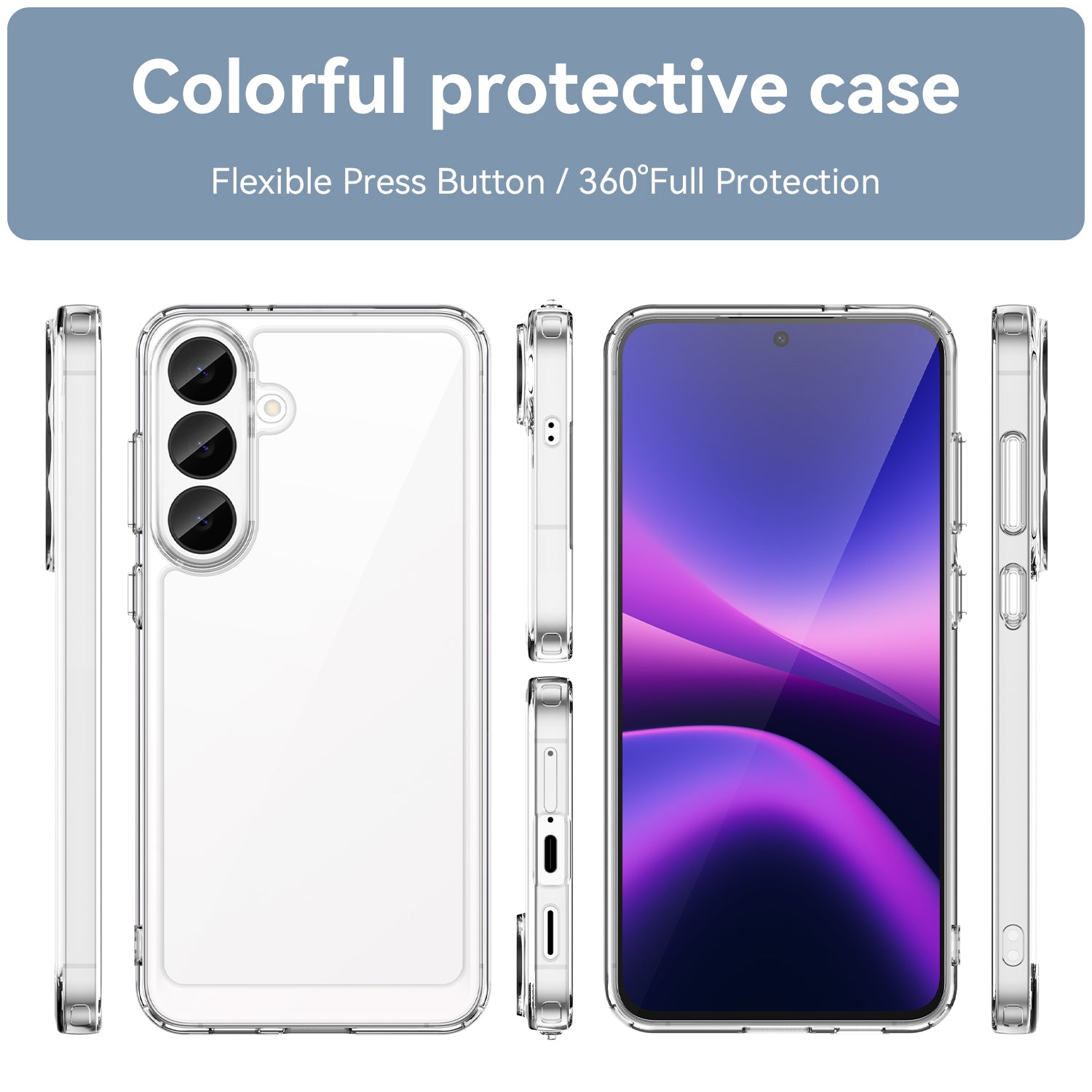 Samsung Galaxy S26FE Soft TPU Bumper Shockproof Cover Case [Clear]