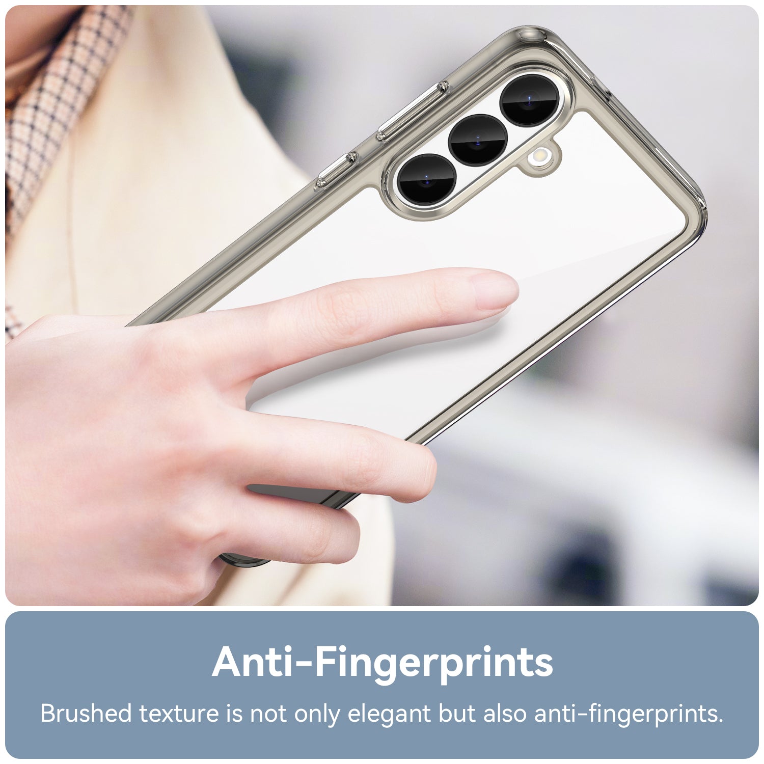 Samsung Galaxy S26FE Soft TPU Bumper Shockproof Cover Case [Clear Grey]