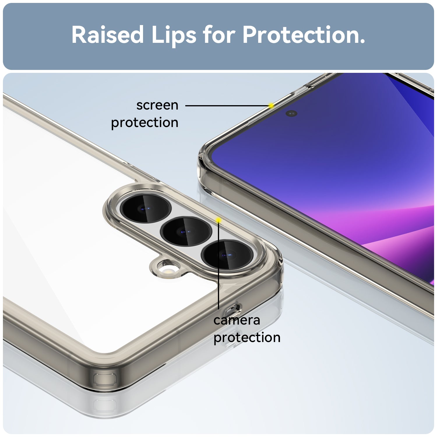 Samsung Galaxy S26FE Soft TPU Bumper Shockproof Cover Case [Clear Grey]