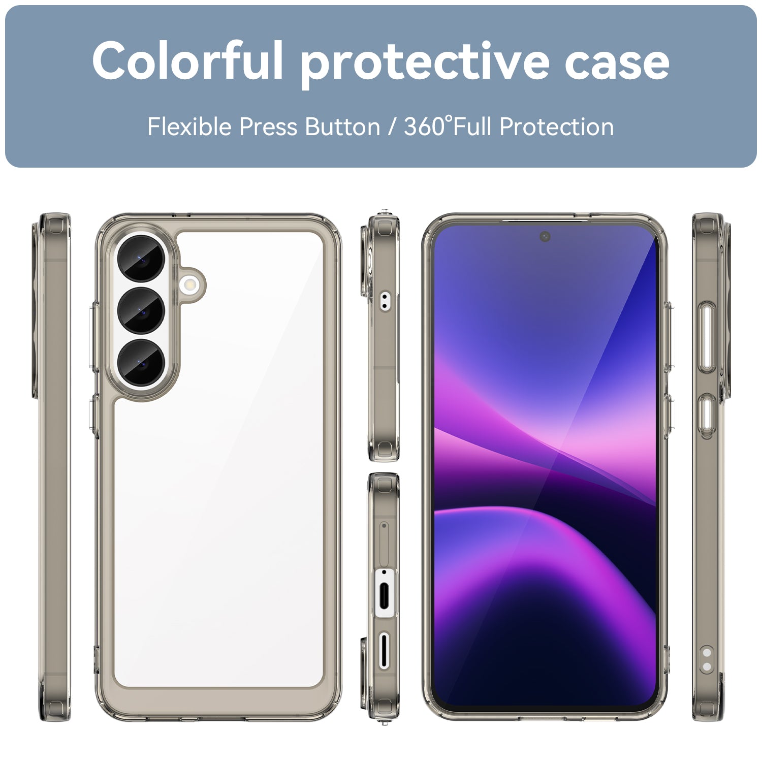 Samsung Galaxy S26FE Soft TPU Bumper Shockproof Cover Case [Clear Grey]