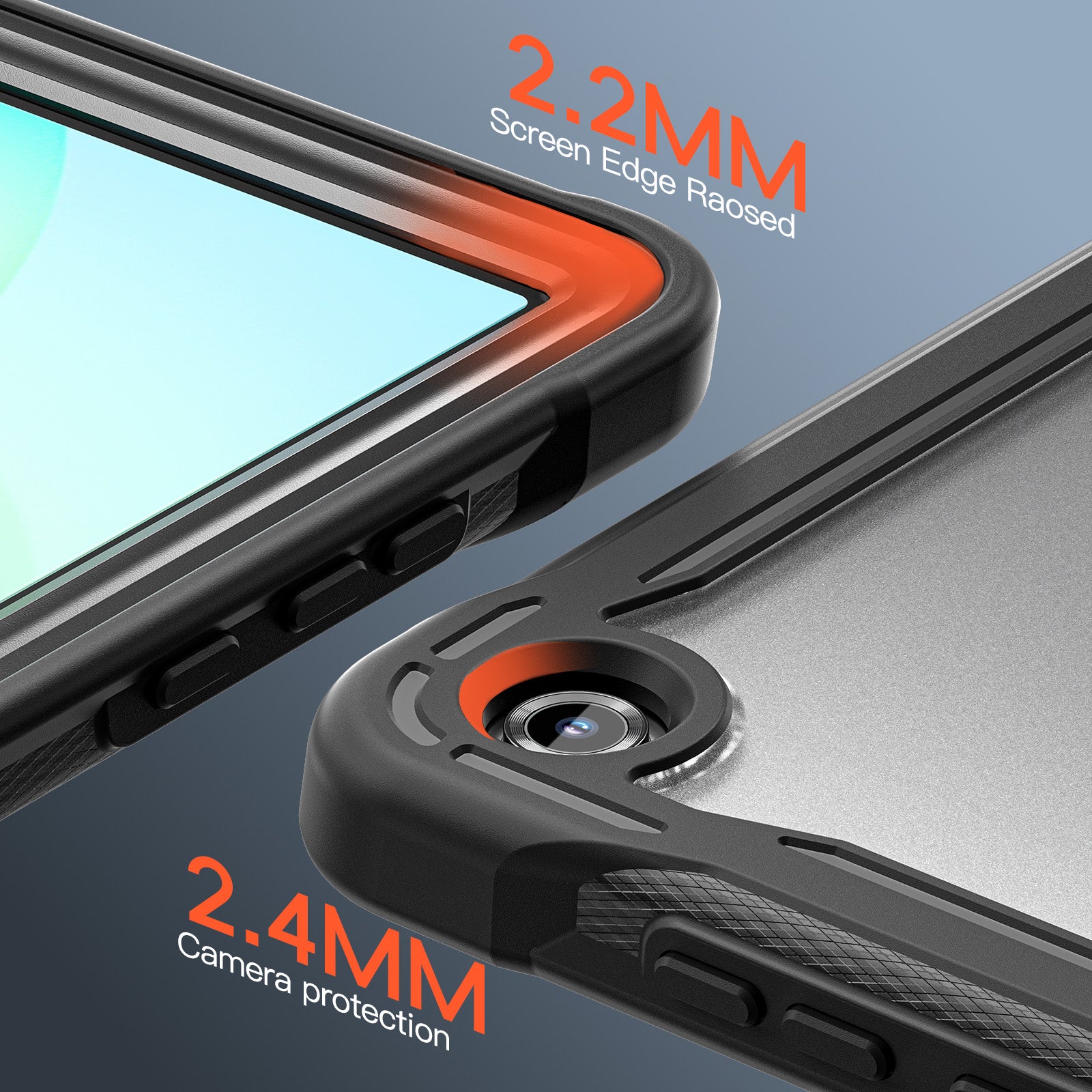 Samsung Tab A11+ A11 Plus Rugged Case - 360° Stand, Hand & Shoulder Strap - Shockproof - Black