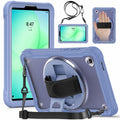 Samsung Tab A11 Rugged Case - 360° Stand, Hand & Shoulder Strap - Shockproof - Lavender - Lavender